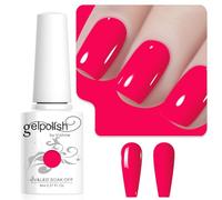Vishine Esmalte de Uñas en Gel Rosa Neón, 8ml - Alto Brillo, Curado UV, Manicura Francesa, Salón DIY L257