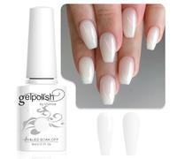 Vishine Esmalte Gel Semipermanente Blanco Lechoso, Natural Nude French Manicure, Nail Art Gel Soak-Off UV LED 8ml