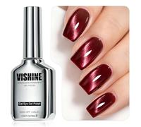 Vishine - Esmalte semipermanente para ojo de gato, 16 ml, efecto galaxia holográfica reflectante, Nail Art DIY - Burgundy Red MY427