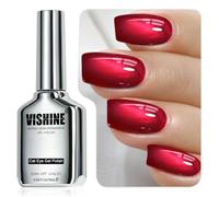 Vishine - Esmalte semipermanente para ojo de gato, 16 ml, efecto galaxia holográfica reflectante, Nail Art DIY - (Dark Pulm Red MY431