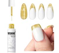 Vishine Gel Liner Nail Art Oro Brillo - 8 ml Efecto Swirl & French Tips, Esmalte Semi-Permanente con Pincel Fino para Dibujos Precisos, Manicura UV LED