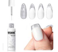 Vishine Gel Liner Nail Art Plata Brillante - 8 ml Efecto Swirl & French Tips, Esmalte Semi-Permanente con Pincel Fino para Nail Design, UV LED Soak Off
