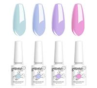 Vishine Gel Nail Polish Set - 4 Pastel Creme Color Spring Summer Baby Blue Lavande Lilac Violet Nail Gel Nail Art Long-lasting Salon DIY Manicure 8ml C030