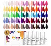 Vishine Gel Nail Polish Set - 45 Color Gel Nail Polish with Base Top Coat Lasting Nail Gel Polish Soak Off UV LED Gel Polish Manicure Kit 48Pcs 8ml