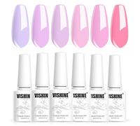 Vishine Gel Nail Polish Set 6 Colors Lilac Lavender Pink Gel Polish Kit Lavender Violets Gel Nail Polish Spring Gel Nail Polish Soak off Uv LED Gel Manicure DIY Nail Home Gift for Women 8ml