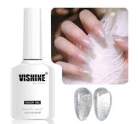 Vishine Glitter Gel Nail Polish, 16ml Silver Sparkle UV Gel, Diamond Shiny Soak-Off Gel Polish for Nail Art & Home DIY, Shade L310 Prismatic Silver Sparkle