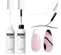 Vishine Juego de 2 esmaltes gel para arte de uñas, 2 colores clásicos blanco y negro, pintura en espiral, Euphoria, pincel fino en bolígrafos gel, kit