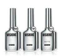 Vishine - Juego de esmaltes de gel semipermanentes de 3 piezas, 16 ml, base de gel no Wipe Top Coat y mate, acabado mate y brillante con larga duración