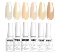 Vishine Neutral Gel Nail Polish Set 6 Colors, Nude Skin Tones Beige Taupe Ivory White Light Brown for All Seasons, Soak Off Manicure Kit Nail Art Design Salon at Home Gifts 8ml