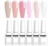 Vishine Neutral Jelly Gel Esmalte de uñas Nude Pink Skin Milky White Gel Polish Sheer Crystal Gel transparente Barniz Colección de manicura Nail Art Gel 6 piezas 8ml