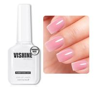 Vishine Rubber Base 5 en 1 Rubber Builder Rosa 16ml Bubble Pink Esmalte de uñas semipermanente Gel UV LED Gel Polish Reforzamiento y Reparación de Manicura Arte #067