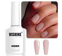 Vishine Sheer Natural Nude Gel Nail Polish, Jelly Pink Translucent Color UV Light Cure Nail Soak Off Gel para Nail Art DIY for French Manicura 16 ml
