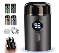 Vishopee Shaver, Vishopee Mini Portable Electric Shaver, USB Rechargeable, IPX-7 Waterproof Razor for Men, Pocket Size Washable Electric Razor with 3D Rotary Head, LED Display (Gray A)