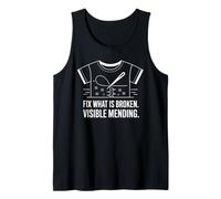 Visible Mending Fija lo Que es un Arte de Costura Roto Camiseta sin Mangas