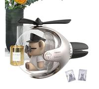 Visiblurry Coche con Diseño Oso, Perfume para Coche, Decoración Coche con Difusor Perro Bonito, Difusor Aire con Ventilador Salida Dibujos Animados 6 Luces