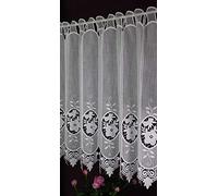 Visillo a medida de macramé y hakegardina vintage, Cortinas Ventanas, 60 cm de alto, ancho seleccionable en incrementos de 8 cm