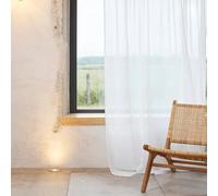 Visillo Liso Arenado y plomado - Tejido en Francia - Visillo Blanco - 300 x 245 cm - Visillo de Cinta - Listo para Colocar