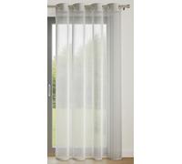 Visillo Liso con 8 Ojales - 140 x 240 cm - Gris - Brillante y Decorativo - Protege de Las miradas Exteriores