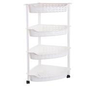 VISIOLEX Organizador esquinero de pie para Ducha, almacenaje de baño, Organizador extraíble Multifuncional para Cocina/Dormitorio/salón, Organizador de baño para Cocina (Blanco, 4 capasGrande)