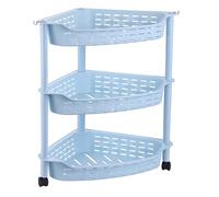 VISIOLEX Organizador esquinero de pie para ducha, almacenaje de baño, organizador extraíble multifuncional para cocina/dormitorio/salón, organizador de baño para cocina (Azul, 3 capasGrande)