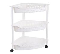 VISIOLEX Organizador esquinero de pie para ducha, almacenaje de baño, organizador extraíble multifuncional para cocina/dormitorio/salón, organizador de baño para cocina (Blanco, 3 capasGrande)