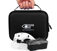 Vision Aid Lupas con luz para Trabajo cercano, Lupa con Diadema iluminada Manos Libres con Estuche de Almacenamiento para Monedas, miniaturas de degeneración Macular (Requiere 3 Pilas AAA)