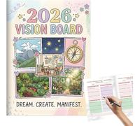 Vision Board 2026 Diario de Gratitud y Diario Personal para Journaling - Cuaderno de Manifestación con Habit Tracker y Mindfulness, Journal Guiado y Cuaderno Motivacional de Crecimiento Personal
