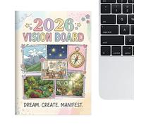 Vision Board Libro 2026 para mujeres - 12 meses, tableros anuales de sueños, para estudiantes, empresarios, profesores, líderes de equipo, talleres de Año Nuevo, oficina, hogar, aula, fiesta temática