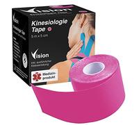Vision Cinta de kinesiología I 5 cm x 5 m, producto médico Kinesio-Tape I super hipoalergénica I extra fuerte agarre elástico I transpirable I impermeable (rosa)