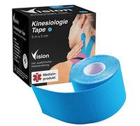 Vision Cinta de kinesiología I 5 cm x 5 m, producto médico Kinesio-Tape I super hipoalergénica I extra fuerte agarre elástico I transpirable I impermeable (azul)
