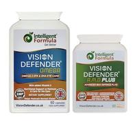 Vision Defender Plus & Omega Eye Bundle - Eye Supplements with AREDS2 (Lutein, Zeaxanthin, Vitamin C & E, Copper, Zinc), Meso-Zeaxanthin, Omega-3 Fish Oil (EPA, DHA). Made in UK