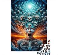 Visión del cráneo Surreal Paquete De Rompecabezas 1000 Piezas para Fans Adultos, Cartón Grueso, Decoración Mural, Regalo De Año Nuevo, Juego De Reto Difícil 52x38cm/1000pcs