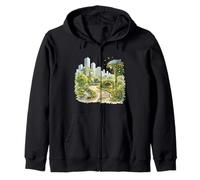 Visión Futura sostenible de la Ciudad Verde Sudadera con Capucha