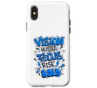 Vision Hustle Focus Rise Bold Inspirador Emprendedor Carcasa para iPhone X/XS