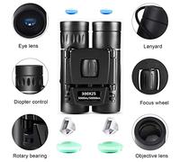 Visión Nocturna, 300X25 potentes binoculares HD 50000M de Largo Alcance Plegable Mini telescopio Baja luz visión Nocturna BAK4 óptica for Camping(XXL)
