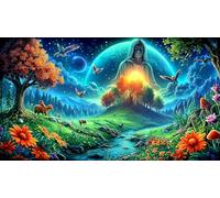 Visión Nocturna psicodélica Rompecabezas Imposible,desafío para Adultos Entretenimiento Creativo 1000 Piezas Obra de Arte de Juego de para Adultos y niños 38x26cm/1000pcs
