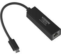 Vision TC-USBCETH/BL Adaptador Profesional de USB-C a Ethernet, Negro