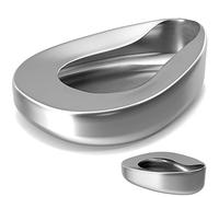 VISION TEK MED Sartenes de cama de acero inoxidable altamente pulido, sartenes para pacientes atados a la cama, sartenes a prueba de derrames para mujeres mayores, fáciles de lavar para pacientes