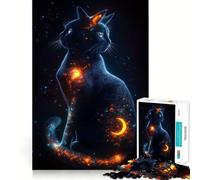 Visiones de un Gato cósmico Rompecabezas de 1000 Piezas para Adultos Juego para ejercitar la Mente Encaje Huecos Actividad Relajante para desconectar (38x52cm)