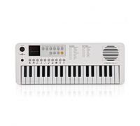 VISIONKEY-1 Mini Teclado Digital 37 Teclas para Niños y Principiantes | Piano Eléctrico de Mini Teclas en 3 Octavas, 100 Sonidos y Ritmos, Salida de Auriculares, USB-C o Pilas, Blanco