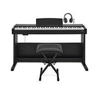 VISIONKEY-500 Piano digital de 88 teclas con acción de macillo USB MIDI con taburete y auriculares, Matte Black