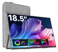 VisionOwl Monitor portátil grande de 18.5 pulgadas, pantalla externa IPS 1080P FHD 100Hz, 125% sRGB, pantalla de viaje USB-C HDMI, soporte y altavoces integrados para laptop, Mac, Surface PC, PS5