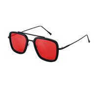 Visions India Gafas de sol unisex con protección UV 400 de Tony Stark Iron Man Edith Spiderman (VI-SG-91-rojo2)