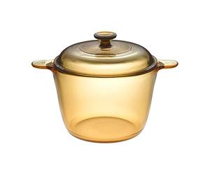 VISIONS - Olla de Vidrio Pyroceram, con Tapa de Vidrio, de 3,5 litros, Color marrón