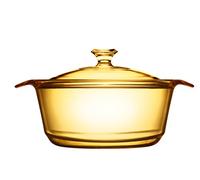 Visions Pyroceram Flair - Olla con Tapa de Cristal, 1,6 L, Color marrón