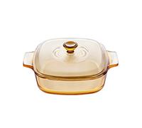 VISIONS Pyroceram Reverse - Cacerola Cuadrada con Cubierta de Cristal, Color marrón, 22,3 x 17,5 x 5,3 cm