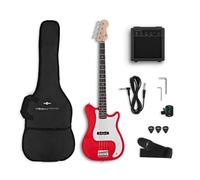 VISIONSTRING Guitarra Baja Eléctrica y Kit de Amplificador para Adultos y Principiantes Full Size Guitarras Bajas, Rojo