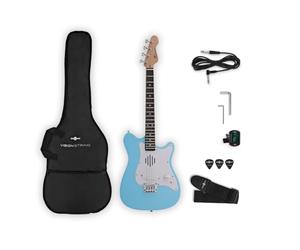 VISIONSTRING Mini guitarra eléctrica con altavoz incorporado, azul