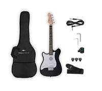 VISIONSTRING Mini Guitarra Eléctrica para Zurdos con Altavoz Integrado, Negra