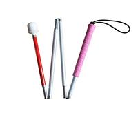 VISIONU Aluminio Baston Blanco para Ciegos y Baja Vision Plegable, 4 Secciones